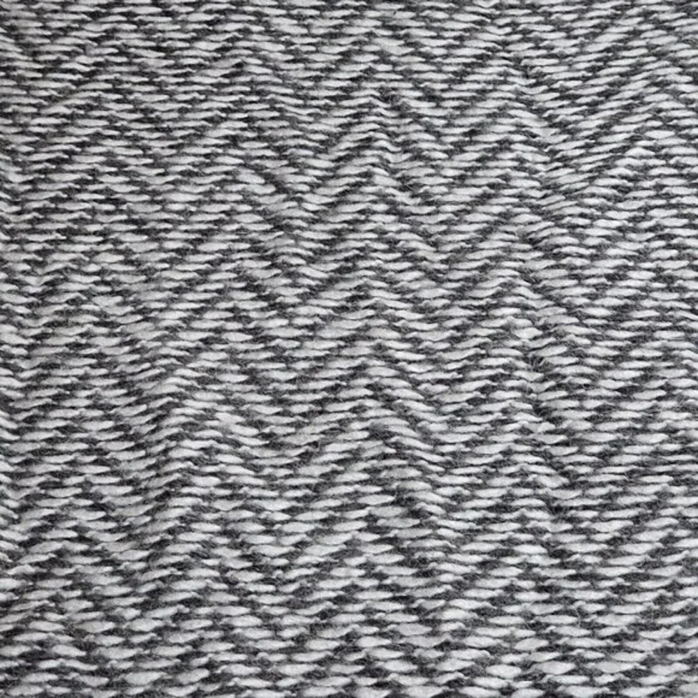Relwen Sweater Mens Medium‎ Shawl Neck Herringbone Gray White Wool Knit